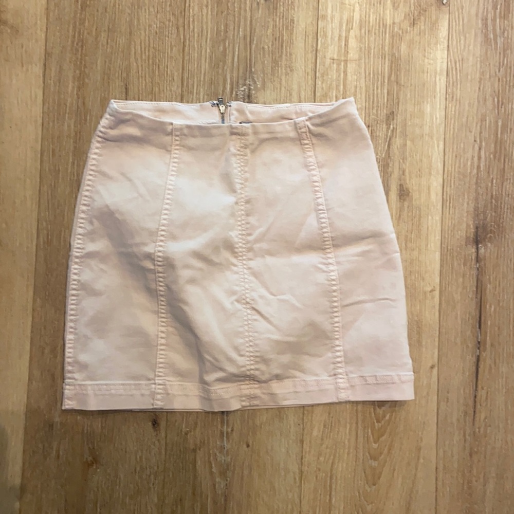 Light Pink Free People Denim Skirt